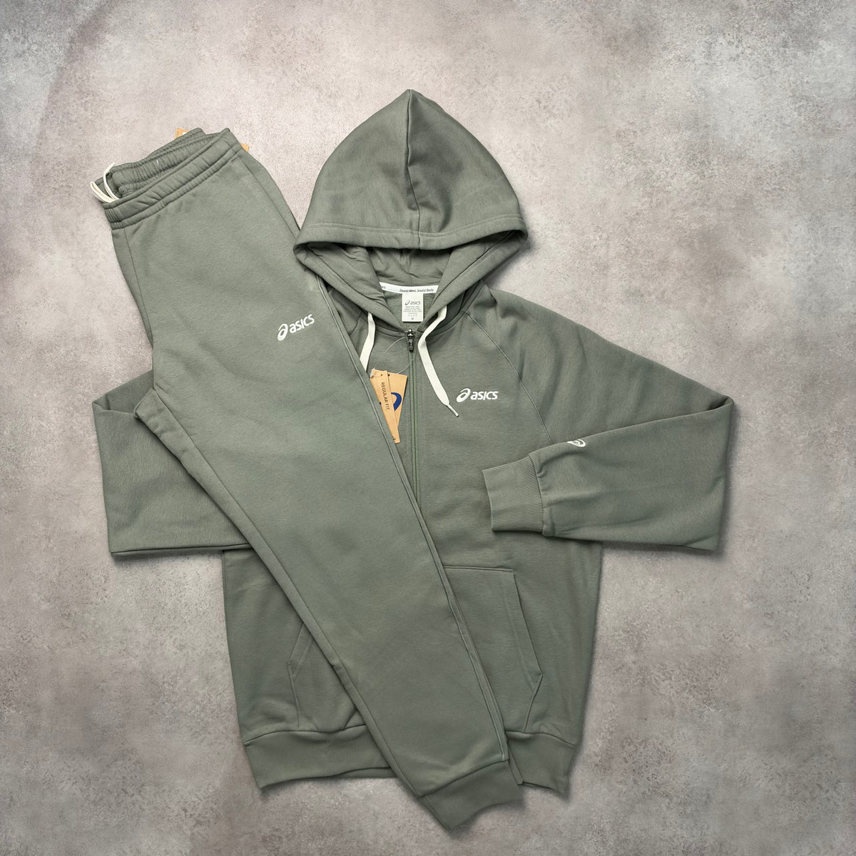 ASICS FLEECE TRACKSUIT - OLIVE GREEN