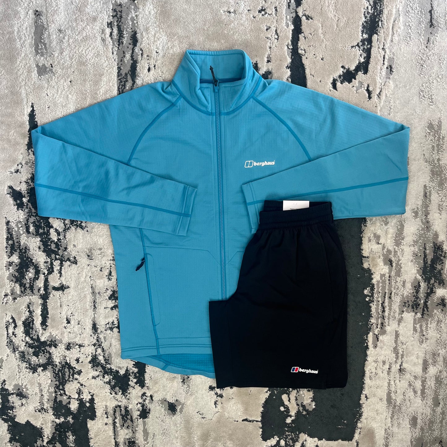 BERGHAUS WAYSIDE FLEECE / SHORT SET - AQUA BLUE / BLACK
