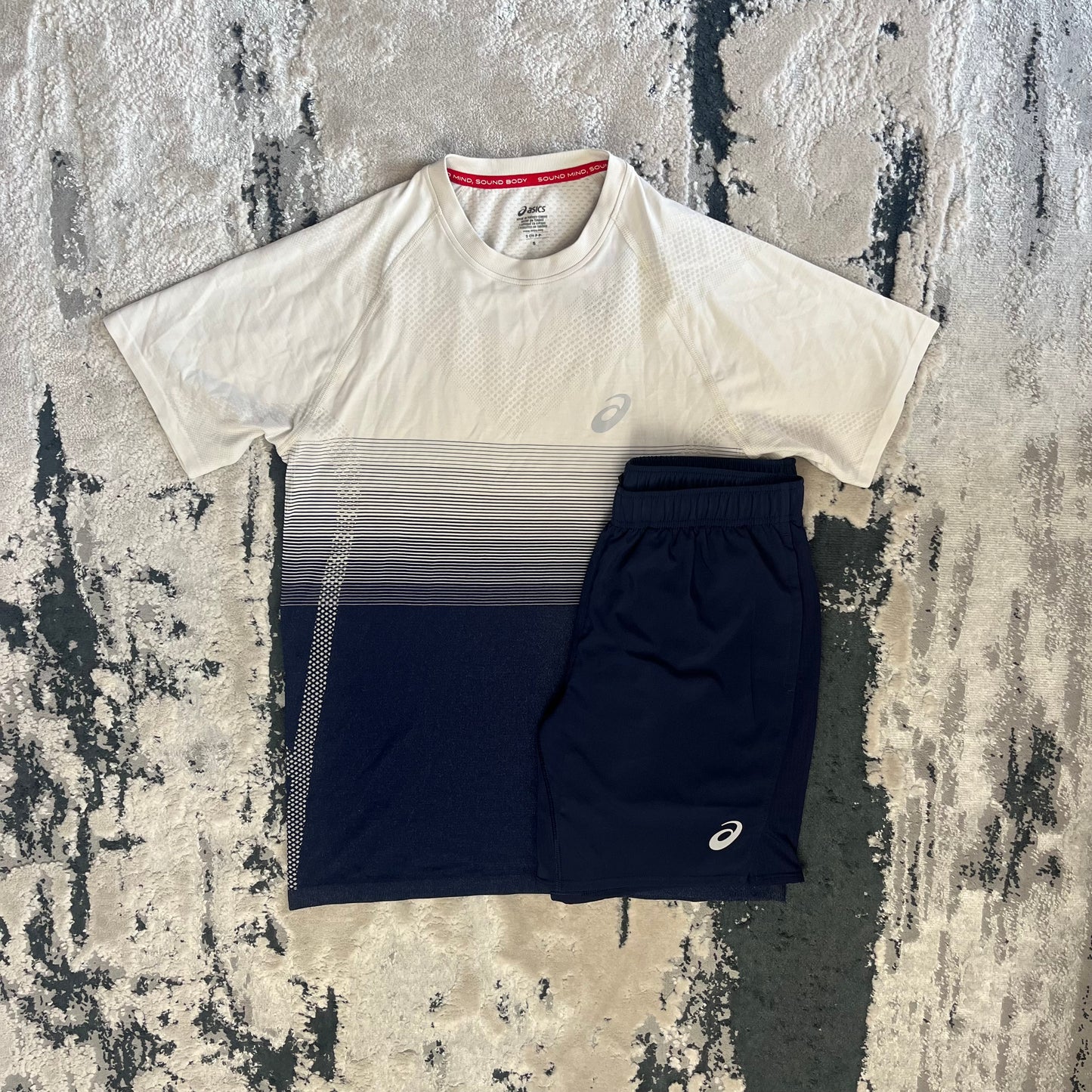 ASICS CORE SEAMLESS SET - BEIGE / BLUE