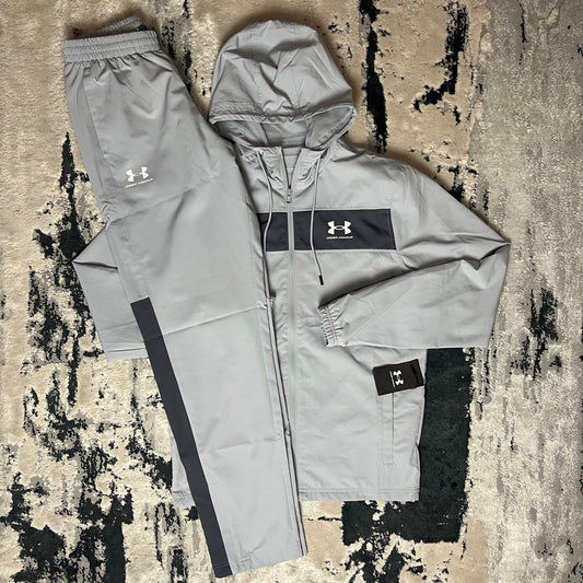 UNDER ARMOUR WOVEN WINDBREAKER TRACKSUIT - GREY