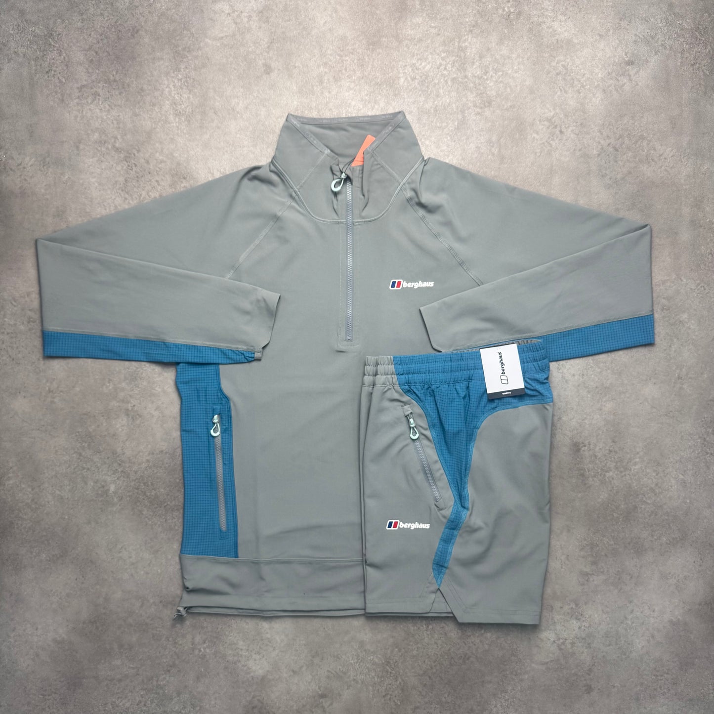 BERGHAUS 1/4 ZIP WAVER SHORT SET - GREY