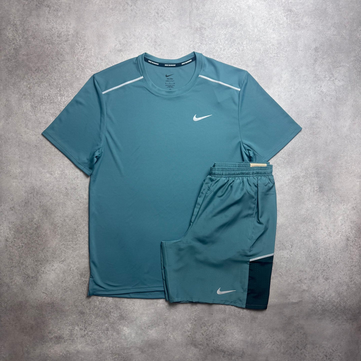 NIKE MILER UV SHORT SET -TEAL