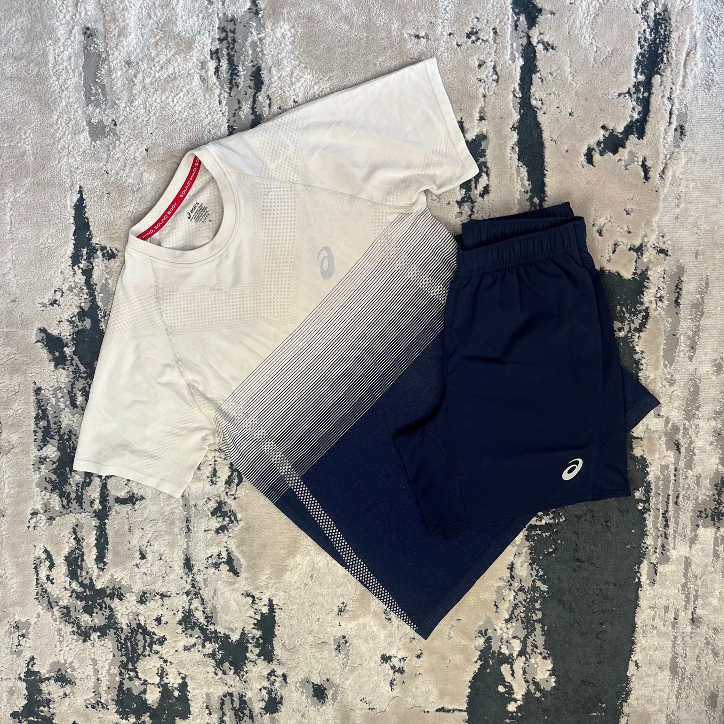 ASICS CORE SEAMLESS SET - BEIGE / BLUE
