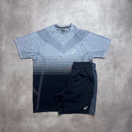 ASICS SEAMLESS SHORT SET - GREY / BLACK