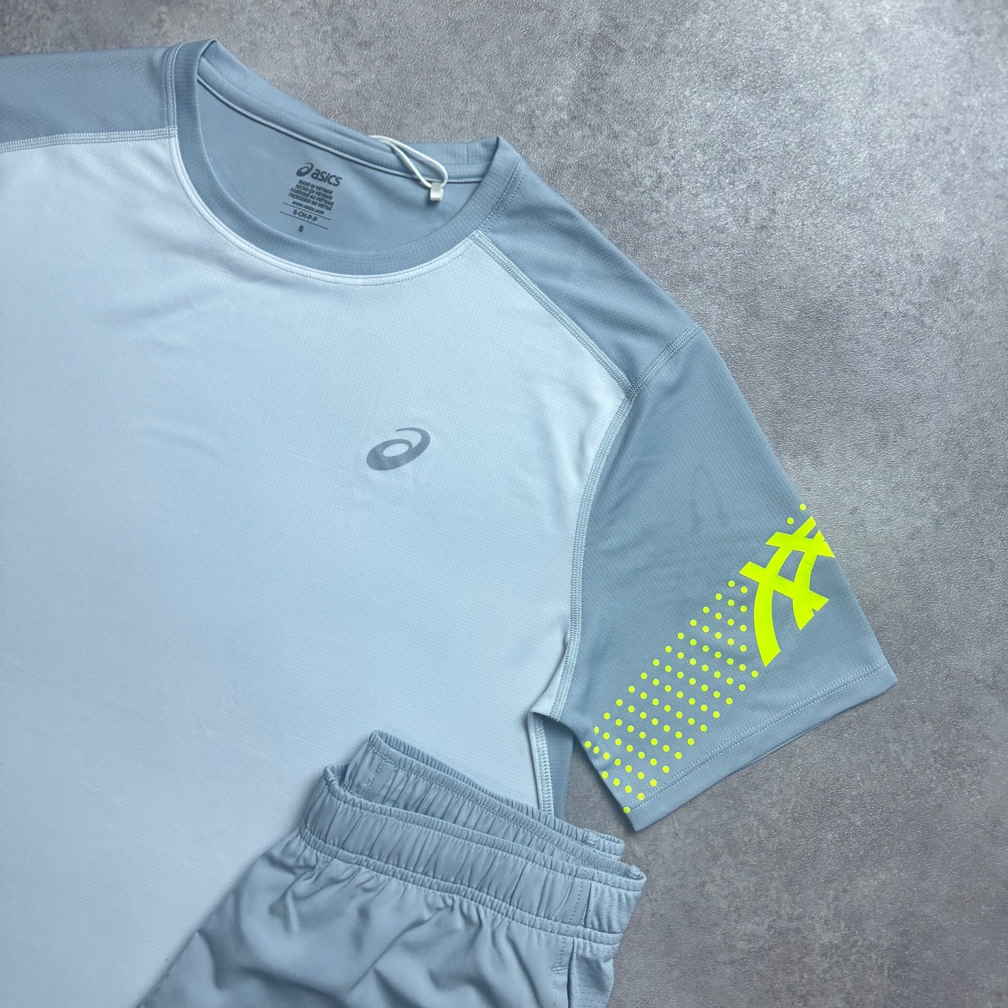 ASICS CORE SHORT SET - WHITE / YELLOW