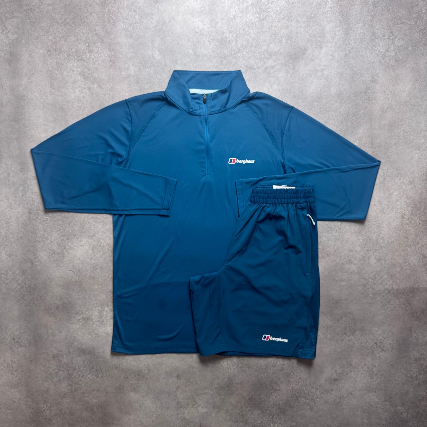 BERGHAUS TECH ZIP SHORT SET - BLUE
