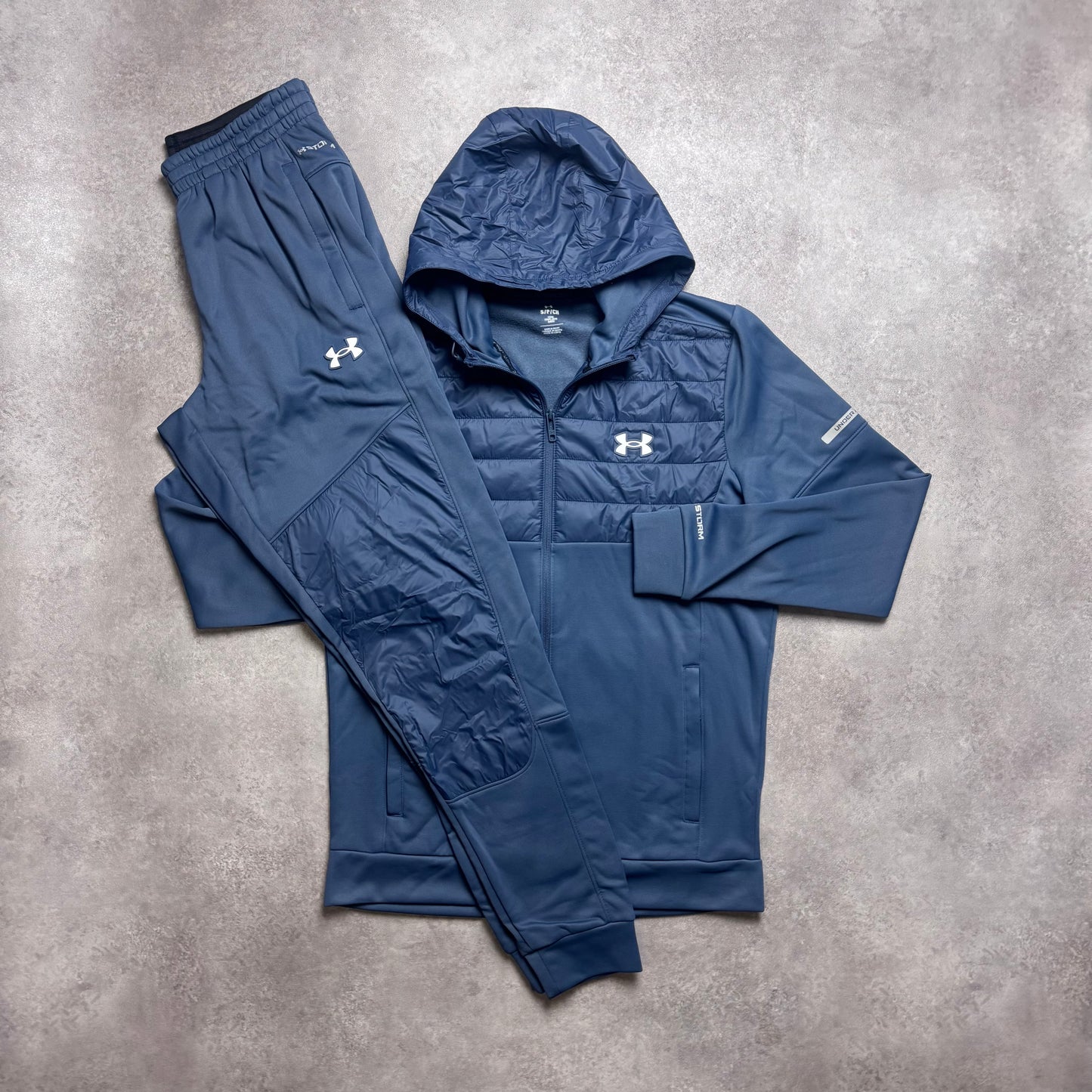 UNDER ARMOUR UTILITY FLEECE TRACKSUIT - THUNDERSTORM BLUE