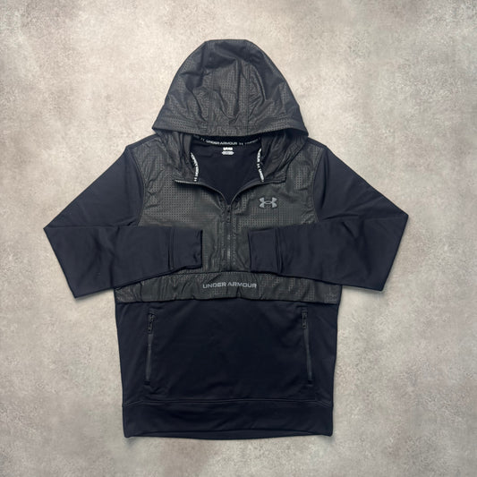 UNDER ARMOUR 1/4 ZIP HOODIE - BLACK