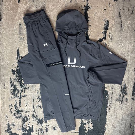 UNDER ARMOUR VANISH STORM HOODED TRACKSUIT - GREY
