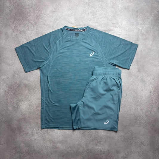 ASICS ROAD SHORT SET - SHARK SKIN