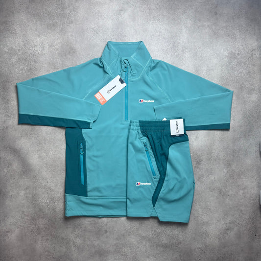 BERGHAUS 1/4 ZIP WAVER SHORT SET - TEAL BLUE