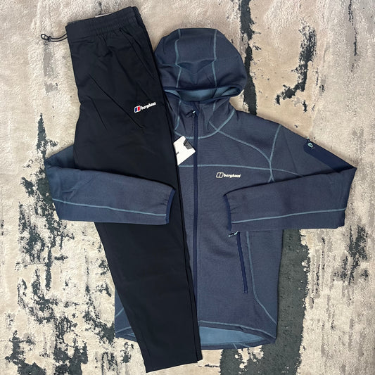 BERGHAUS PRAVITALE 2.0 HOODED TRACKSUIT - BLACK / BLUE