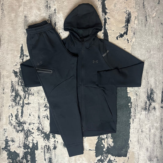 UNDER ARMOUR UNSTOPPABLE TECH TRACKSUIT - BLACK