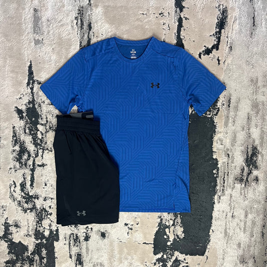 UNDER ARMOUR PRINTED TEE & SHORTS SET - BLUE