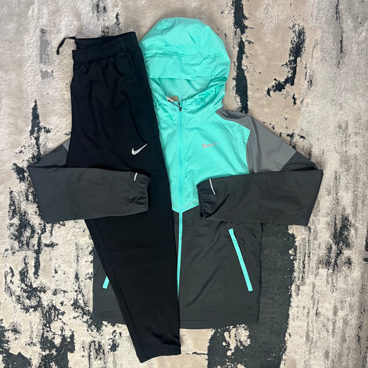 NIKE REPEL WINDBREAKER TRACKSUIT — TURQUOISE/ BLACK
