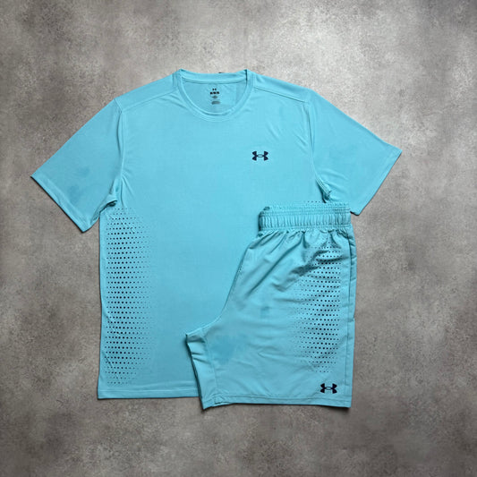 UNDER ARMOUR TECH SHORT SET - LIGHT BLUE