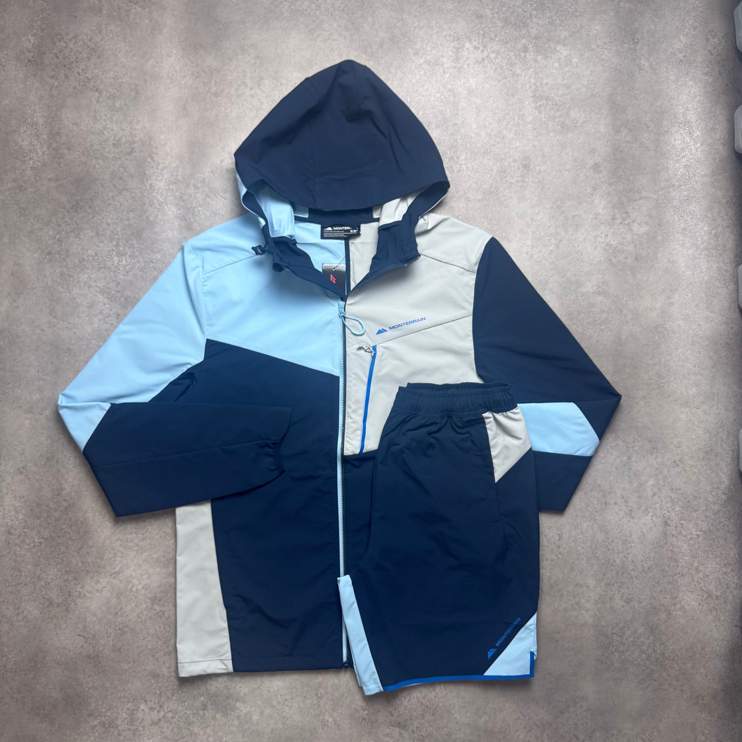MONTERRAIN BLOCK WINDBREAKER SET - BLUE