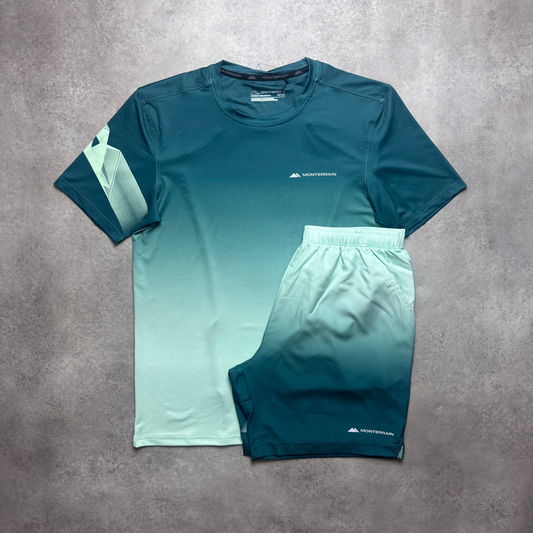 MONTERRAIN OMBRÉ SHORT SET - TWO TONE TEAL