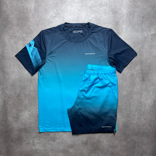 MONTERRAIN OMBRE T SHIRT SET - TWO TONE BLUE