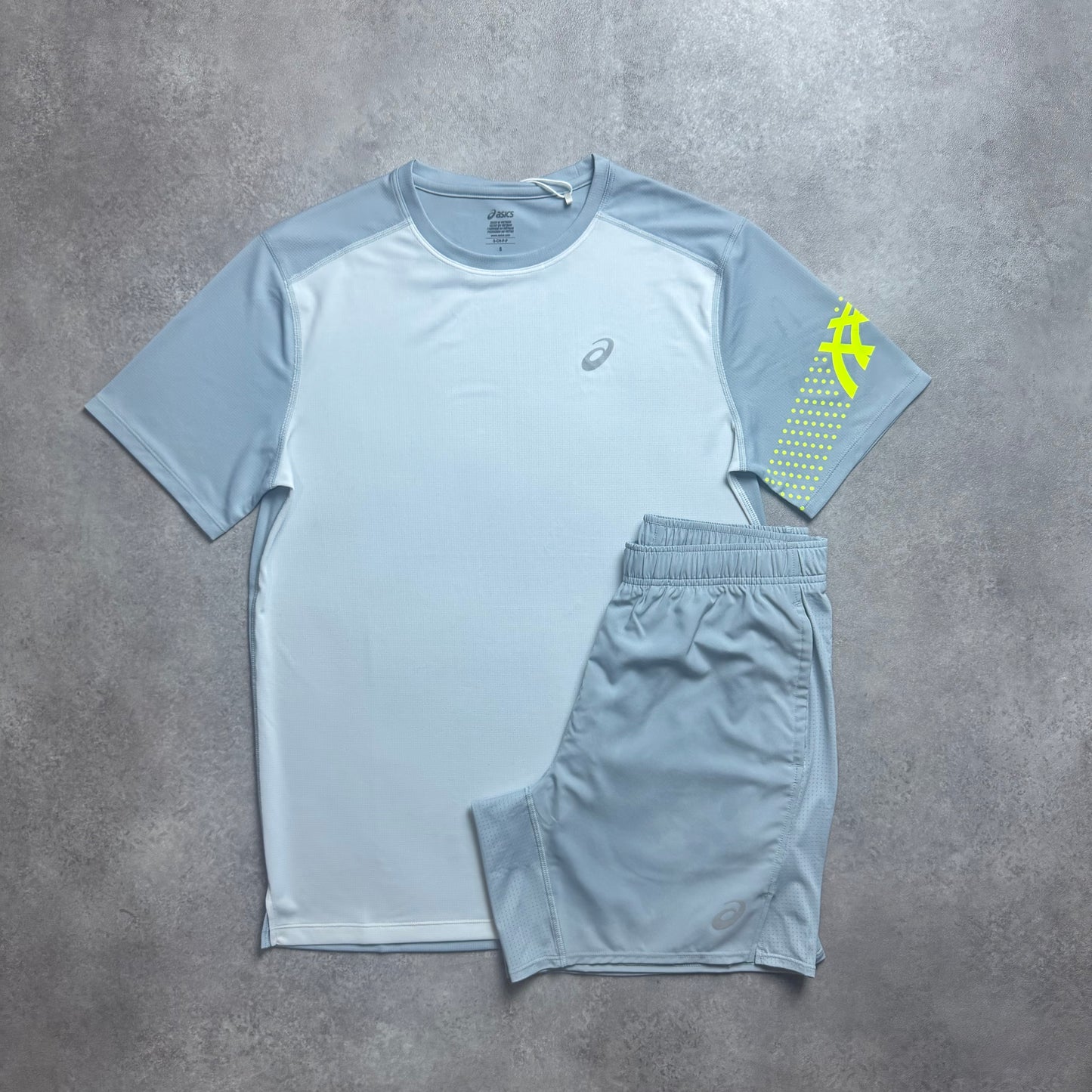 ASICS CORE SHORT SET - WHITE / YELLOW