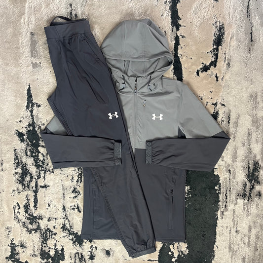 UNDER ARMOUR VANISH FULL ZIP HOODED TRACKSUIT - GREY