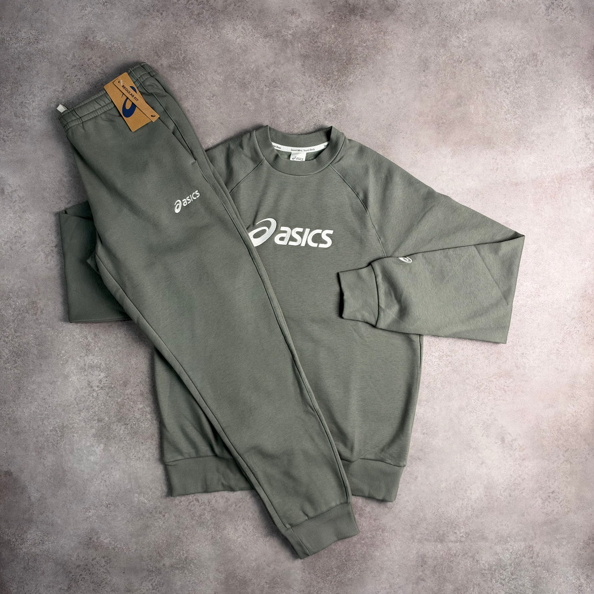 ASICS CREW TRACKSUIT - OLIVE GREEN