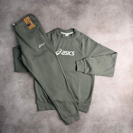 ASICS CREW TRACKSUIT - OLIVE GREEN