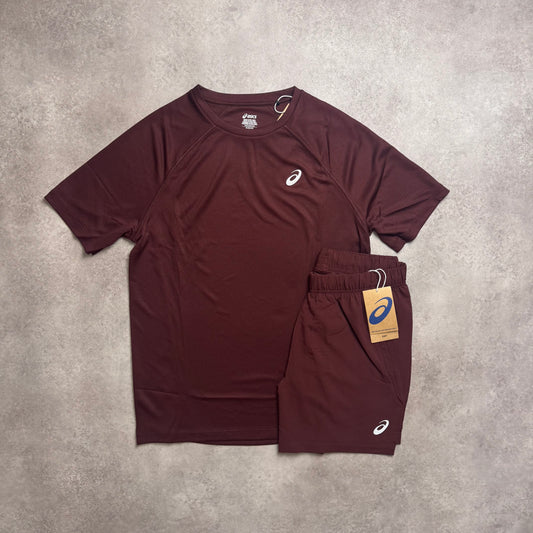 ASICS CORE SHORT SET - DARK RED