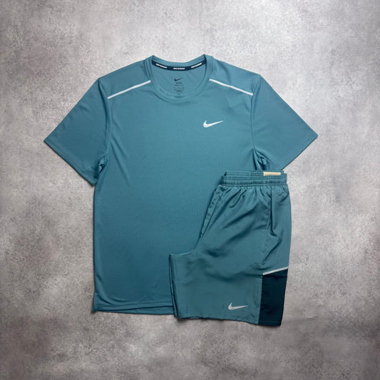 NIKE MILER UV SHORT SET -TEAL