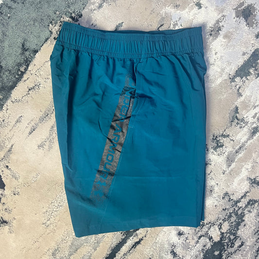 UNDER ARMOUR WOVEN SHORTS - TEAL GREEN